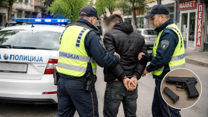 „Ѓон“ пијан со пиштол се обидел да изврши разбојништво во кафеана во Тетово, а се степал и со келнерот – уапсен 22-годишник